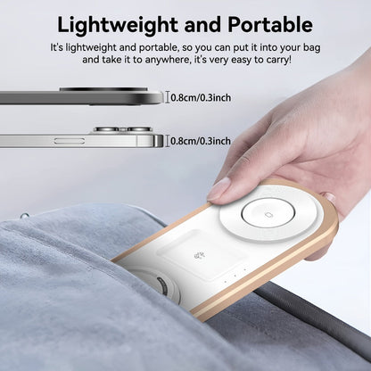 Samsung & iPhone 3-in-1 Wireless Charging Station Foldable 15W Fast Charger for iPhone 17/16/15/14/13/12, Apple Watch Ultra 2/Series 10/9/SE, AirPods Pro 4/3/2 & Samsung Galaxy S25/S24/S23 – 4 Colors Black Gold Silver Blue