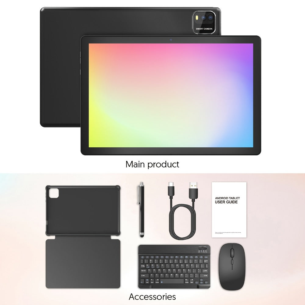Android Tablet 10-Inch 2-in-1 with Android 15, 6000mAh Battery and Keyboard or Case Configurations
