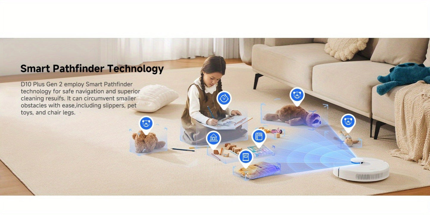 Dreame D10 Plus Gen 2 Self-Emptying Robot Vacuum & Mop Refurbished – 6000Pa Suction | 90-Day Base | LiDAR Navigation | Obstacle Avoidance | Wi-Fi App & Voice Control | Smart Floor Cleaner for Home