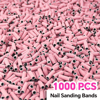 1000-Piece Nail Sanding Band Set with Mandrel, Coarse, Medium or Fine Grit Options for Nail Drill Filing
