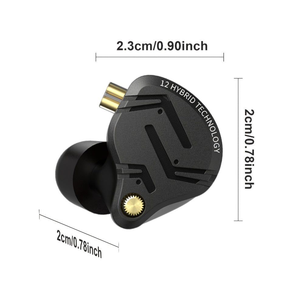 KZ ZS12 PRO X In-Ear Monitor Hybrid IEM Headphones Detachable Cable Noise Cancelling Dynamic Mic Sport Gaming DJ Audio Monitoring Music Production