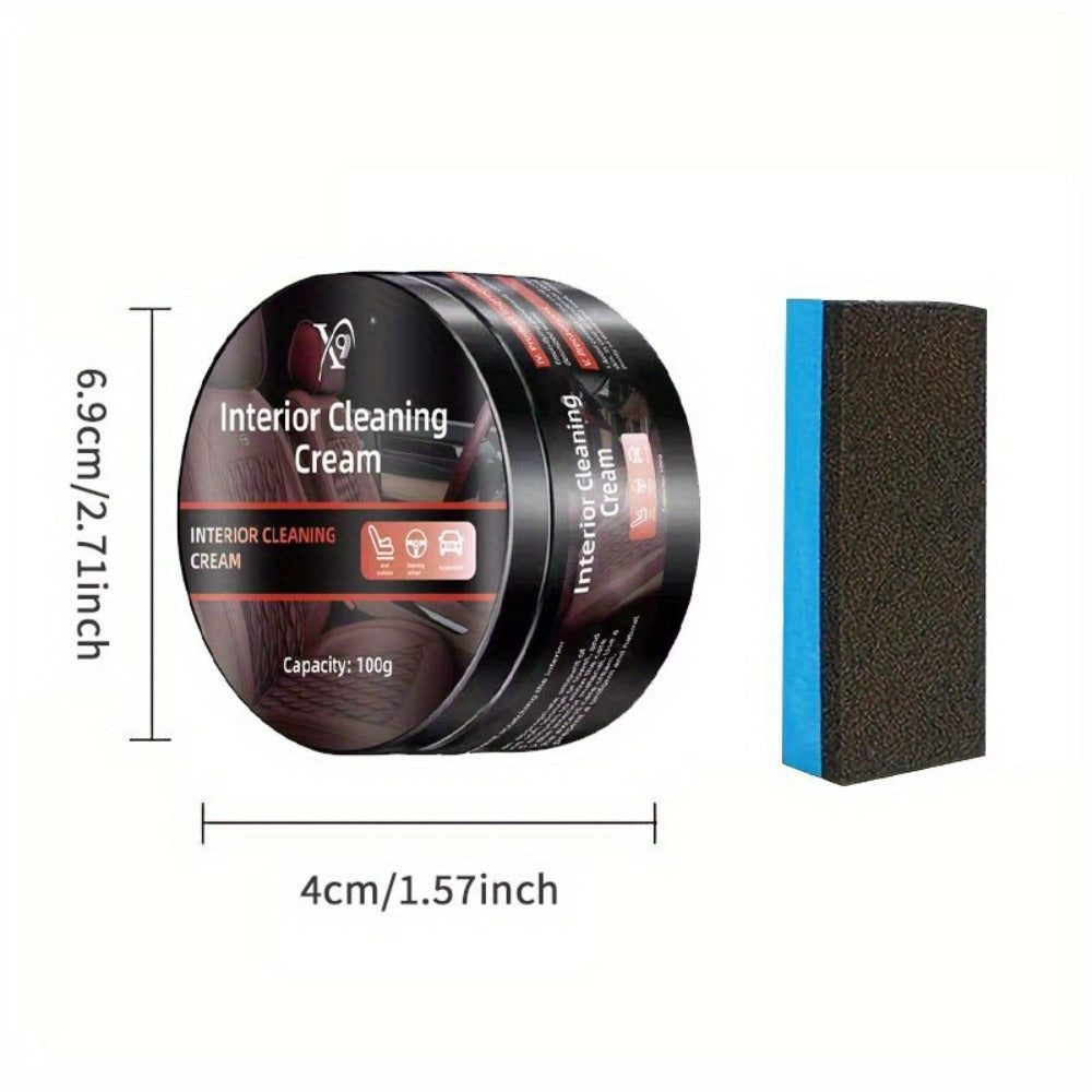Car Plastic Restorer & Tire Protector Kit 3.38oz - Nano Coating Interior Shine, Yellowing Repair, Black Trim Renewal with Applicator Sponge