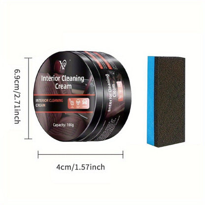 Car Plastic Restorer & Tire Protector Kit 3.38oz - Nano Coating Interior Shine, Yellowing Repair, Black Trim Renewal with Applicator Sponge