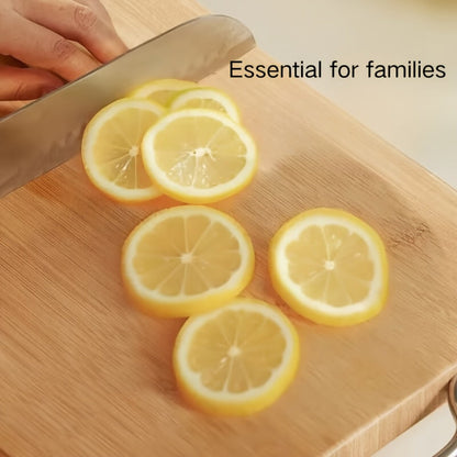 8.66 x 12.6-Inch Bamboo Cutting Board with Reversible Flat Surface and Integrated Handle Opening