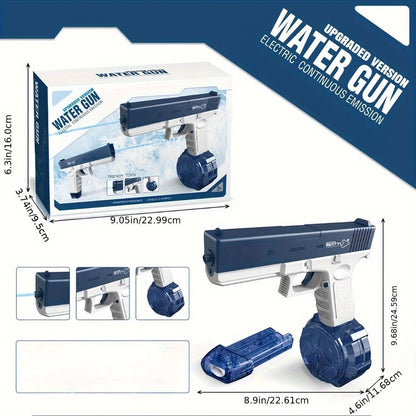Dual Magazine Automatic Water Gun for Kids & Adults – High-Capacity Long-Range 30ft Squirt Blaster Ergonomic Grip, Blue & Pink, Pool Beach Backyard Summer Outdoor Fun