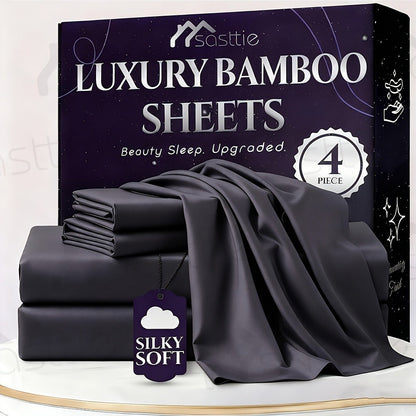 Four-Piece Sheet Set with Flat Sheet, Fitted Sheet, Two Pillowcases and 48 Exact Color-Size Options