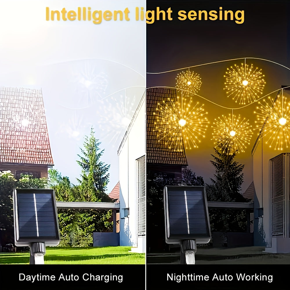Solar Starburst Firework Light Set with 240, 360 or 450 LEDs, Remote and Eight Lighting Modes