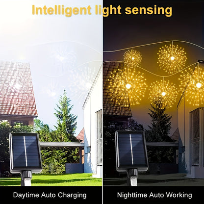 Solar Starburst Firework Light Set with 240, 360 or 450 LEDs, Remote and Eight Lighting Modes