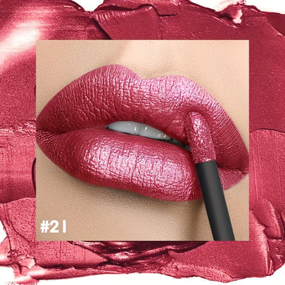Metallic Shimmer Lip Gloss with Wand Applicator and Eleven Numbered Shade Options from 13 to 24
