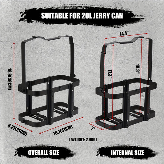 Jerry Can Holder Mount 5 Gallon 20L NATO Style Steel Gas Can Lockable Mounting Bracket for Jeep Truck RV Motorcycle Overlanding Camping Off-Road Universal Fit