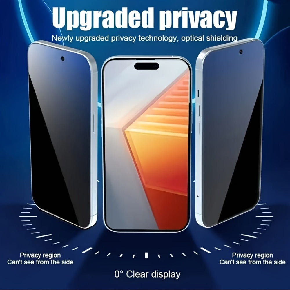 Screen Protector, 5-Piece Privacy Tempered Glass Set with Dust-Free Installation Cabin for Seven Selected iPhone Models