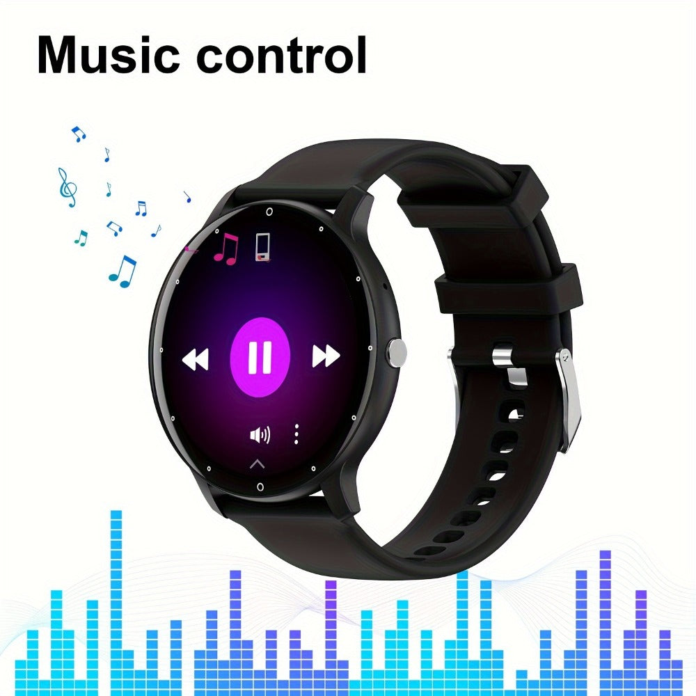Smart Watch Round Display with Wireless Charging, 230mAh Battery, Music Control and Three Color Options