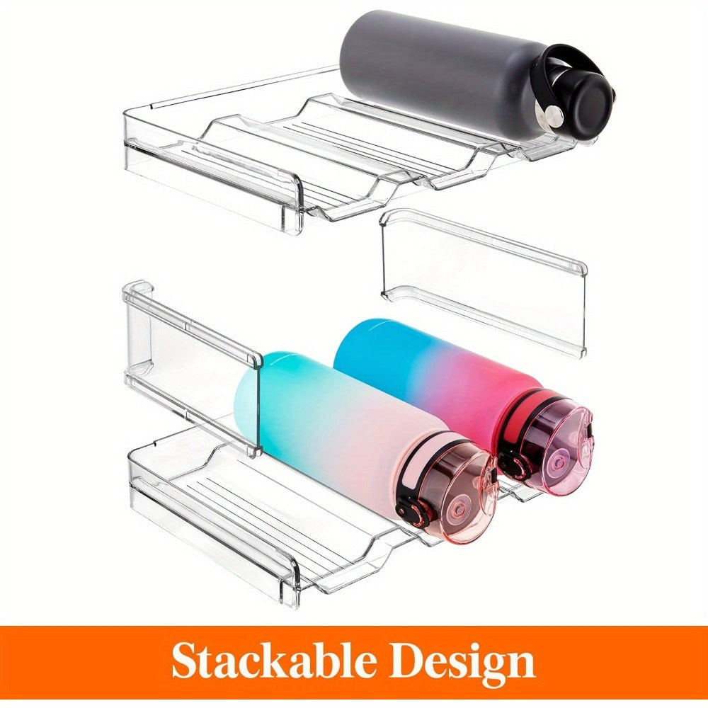 Water Bottle Rack Kitchen Organizer Stackable Plastic Holder with 5, 6, 8, 9, 11 or 12-Bottle Options