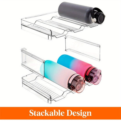 Water Bottle Rack Kitchen Organizer Stackable Plastic Holder with 5, 6, 8, 9, 11 or 12-Bottle Options