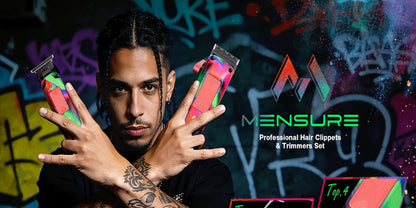 Graffiti Hair Clipper Kit with 7500 RPM Motor, Ten Color-Coded Guide Combs, Storage Case and Grooming Accessories