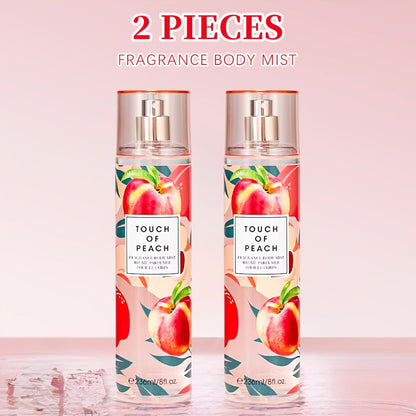 Body & Hair Fragrance Mist for Women 2pcs Set L1ong Lasting Fruity Perfume Spray 8 fl oz Pineapple Coconut Peach Strawberry Watermelon Scents Daily Dating Party Gift