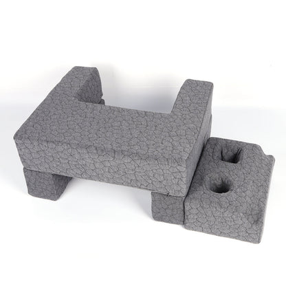 Adjustable Reading Gaming Wedge Pillow with Armrests – Multipurpose Foam Support Pillow for Bed, Sofa & Floor, Steam Deck & Switch Compatible, Gray