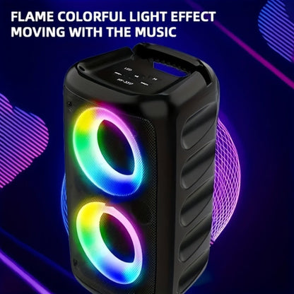 Outdoor LED Bluetooth Speaker with Microphone Large Stereo PA System Wireless Portable Speaker for Square Dancing Park Performances Stage Events Parties Singing Rechargeable Battery