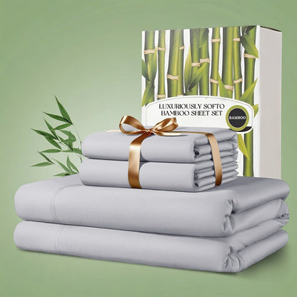Sheet Set, Four-Piece 30% Lyocell and 70% Viscose Bedding with 18-to-24-Inch Fitted Pocket and Twelve Colors
