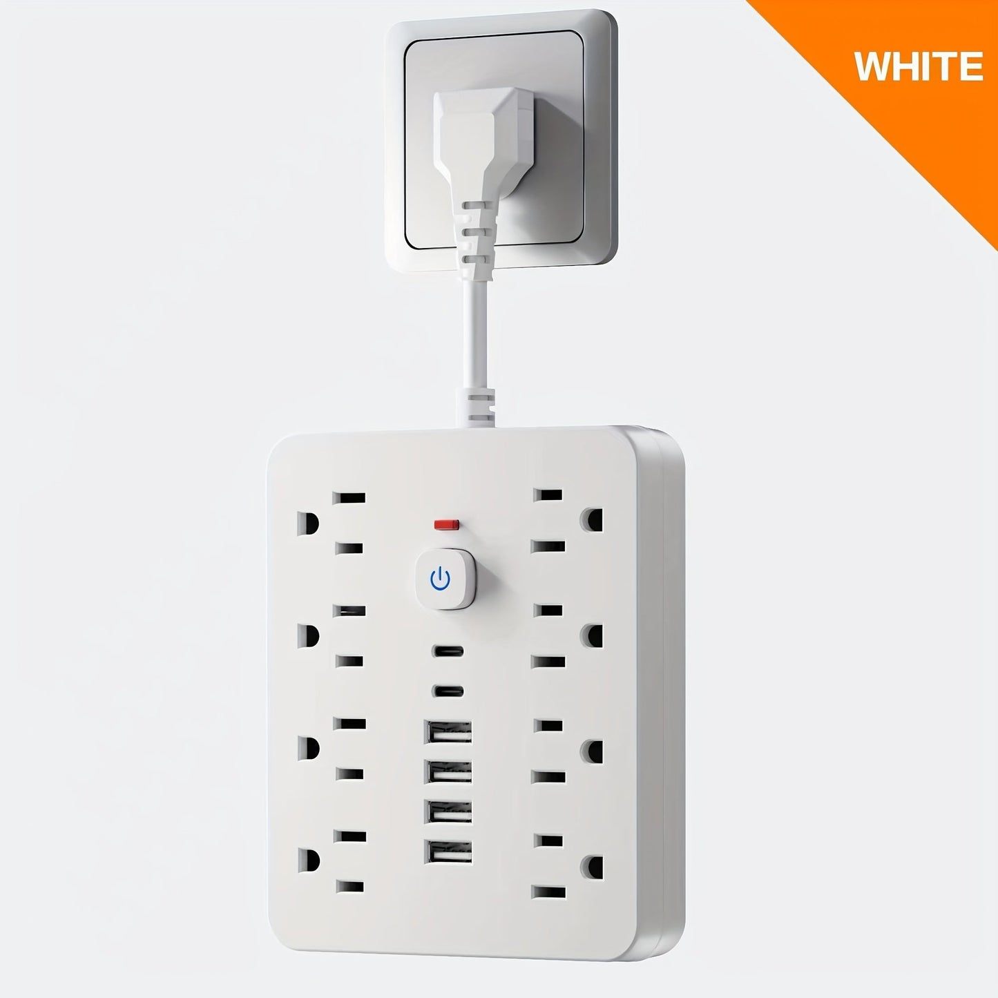 Power Strip Wall-Mount Outlet Extender with 10-in-1 or 14-in-1 Port Layout, USB-C and Master Switch