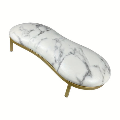 Curved Nail Salon Armrest with Golden-Color Base and Black, White or Pink Protected Checkout Options