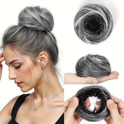 Hair Accessories Four-Inch Curly Bun Hair Piece in Six Synthetic Fiber Colors for Updo Styling