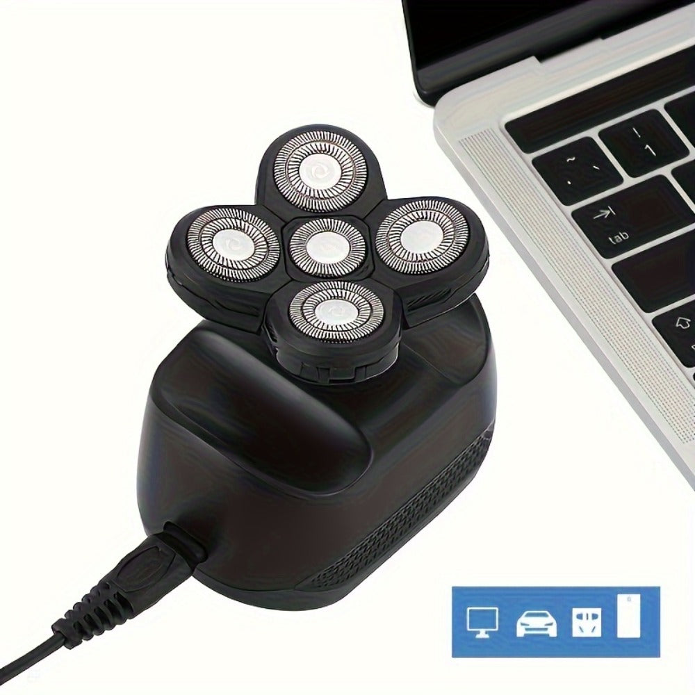 Electric Shaver Three-Blade Floating Head with Wet/Dry Use, LED Battery Display and Approximate 1-Hour Charge