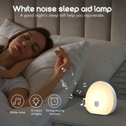 White Noise Machine with RGB Smart Light – Portable USB Rechargeable Sleep Aid, 1200mAh Battery, Touch Control, 16 Colors, Timer | Baby, Adults, Home & Office