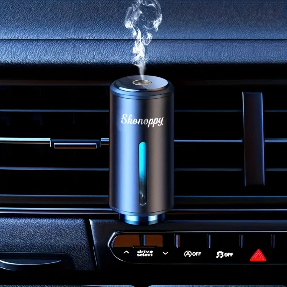 Waterless Car Air Freshener Diffuser Vent Clip USB Charging – 3 Intensity Levels, Lasts 45 Days, 3 or 6 Perfume Bottles, Portable Scent Diffuser for Car Home Office, Blue Red Grey Cologne Luxury CC