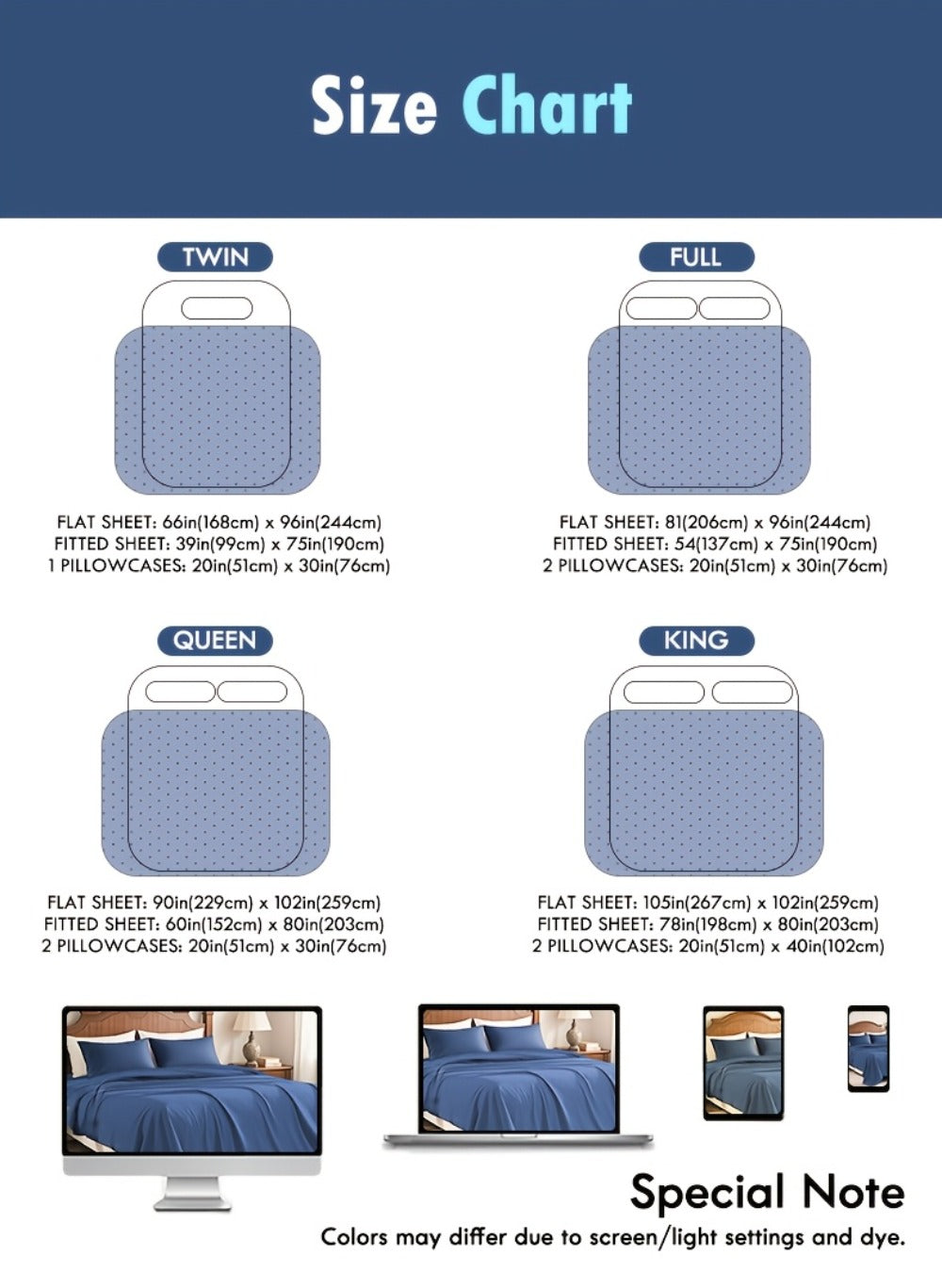Fitted Sheet Set Deep Pocket | Soft Cooling Breathable Bedding 3-4pcs Fade-Resistant All-Season for Twin Full Queen King – Solid Color Bed Sheets for Dorm Guest Room Everyday Use