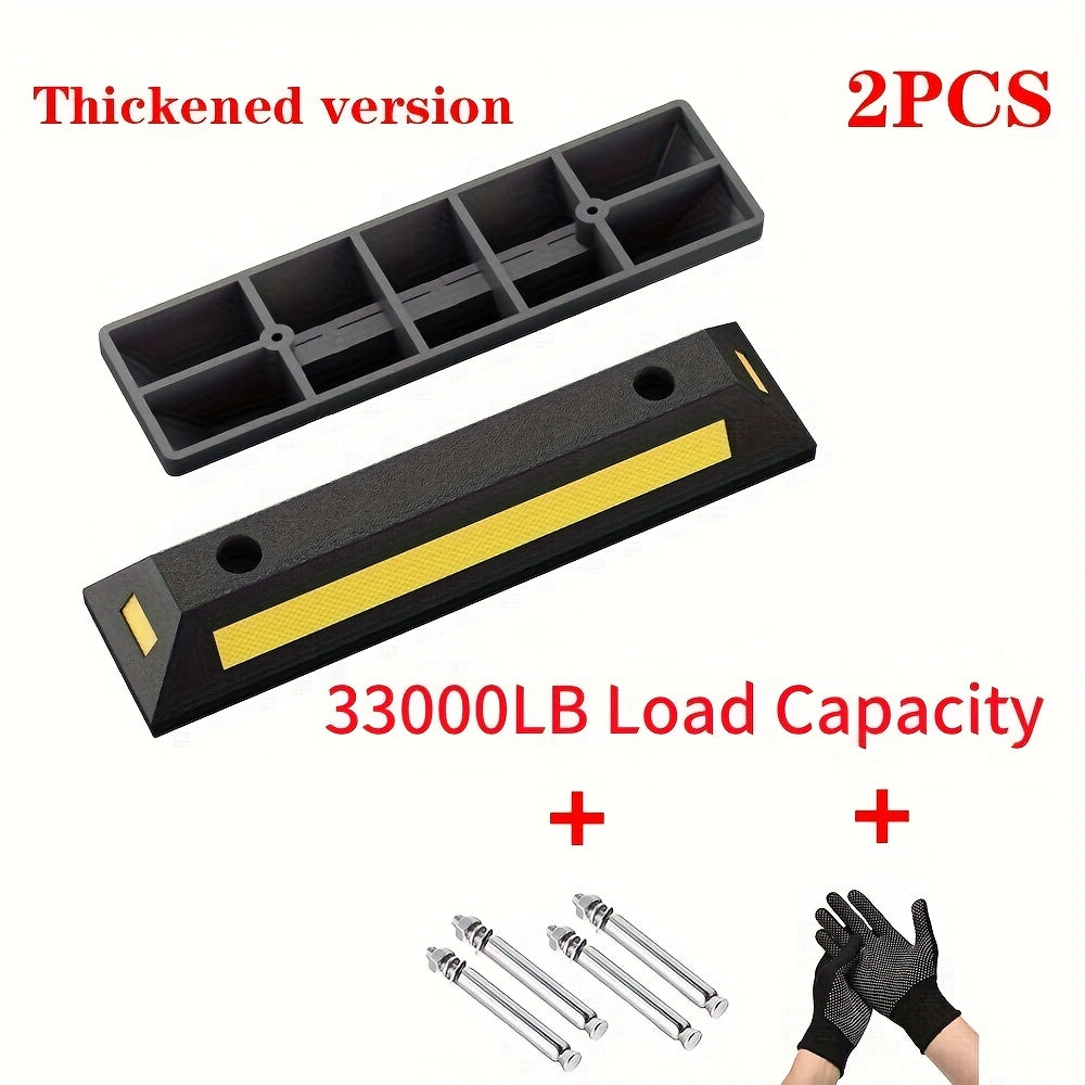 Garage Parking Curb Stop Rubber Wheel Stop 21 Inch Heavy Duty Car Tire Guide Railing for Garage Floor Wall Protector Vehicle Parking Aid 1pc 2pc 4pc Thickened Version Available