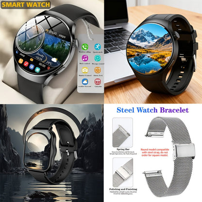 Alarm Smartwatch with Silicone Strap – Wireless Calling, Pedometer, Calorie Tracker, Music Playback, Remote Camera & Multi-Sport Modes – Unisex Men & Women Silver Black