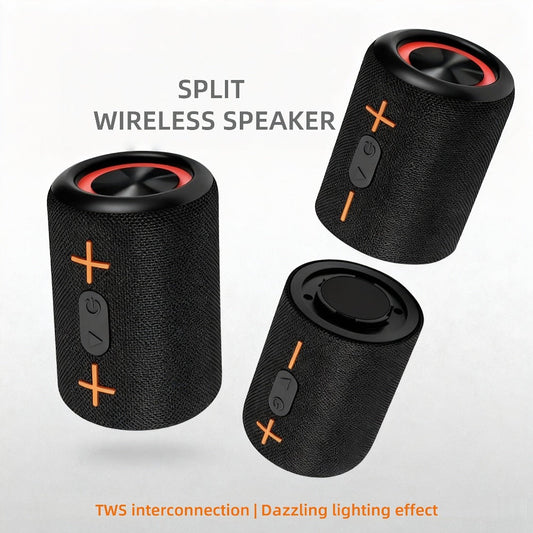 RGB Breathing Light Bluetooth Speaker 2-in-1 Dual Channel Wireless Stereo – Battery or USB Powered, Portable Indoor Outdoor Speaker for Parties, Office, Bedroom, Kitchen, Desk Use
