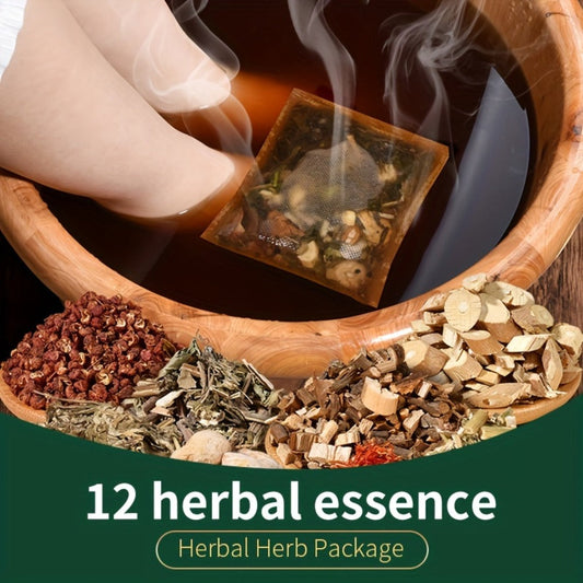 Herbal Foot Soak Packets 20 Pack 12 Chinese Herbs Motherwort Foot Bath Bags Warming Cold Feet Circulation Relief Relaxation All Seasons Home Spa Pedicure Prep Natural Wellness