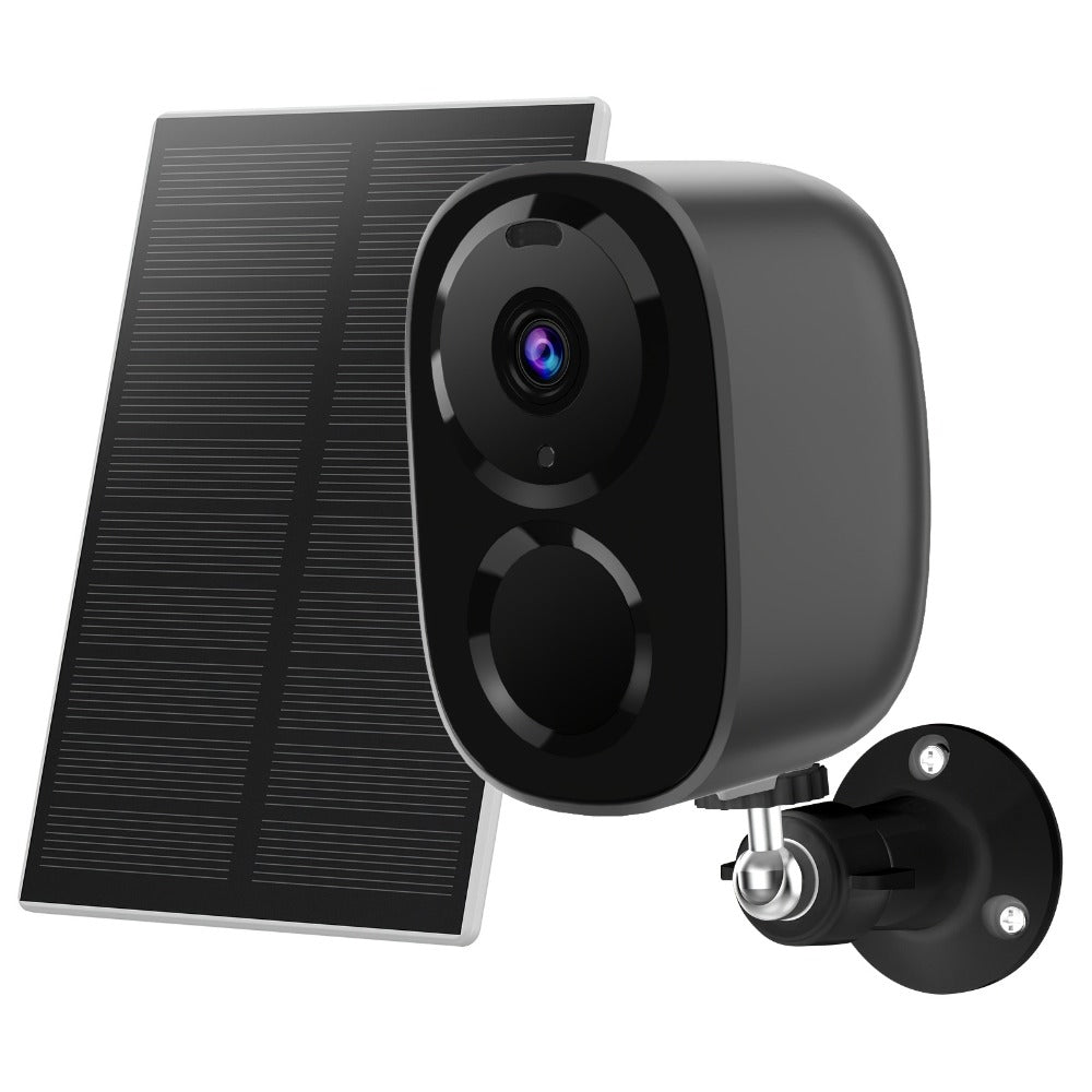 Solar Outdoor Security Camera with Dual-Band 2.4/5GHz WiFi, 5000mAh Battery and Black or White Body