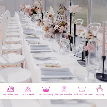 White Rectangular Tablecloth Set with Ten 60 x 102-Inch Covers for Banquet and Party Tables