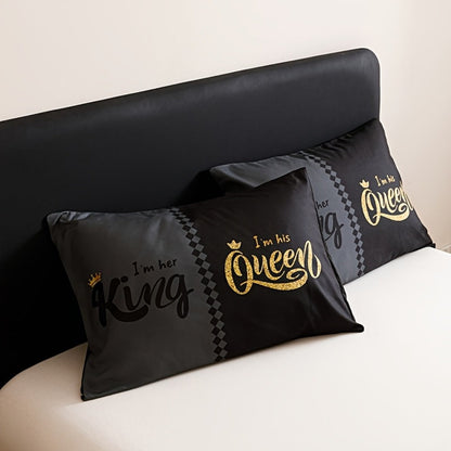 King and Queen Crown Print Comforter Set in Black or Red with Twin, Full, Queen and King Sizes