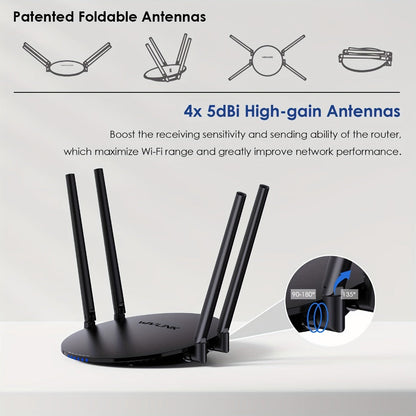 WAVLINK AC1200 WiFi Router 3-in-1 Dual Band 1200Mbps - 4x5dBi Antennas, Gigabit WAN LAN, Router Access Point Repeater Mode