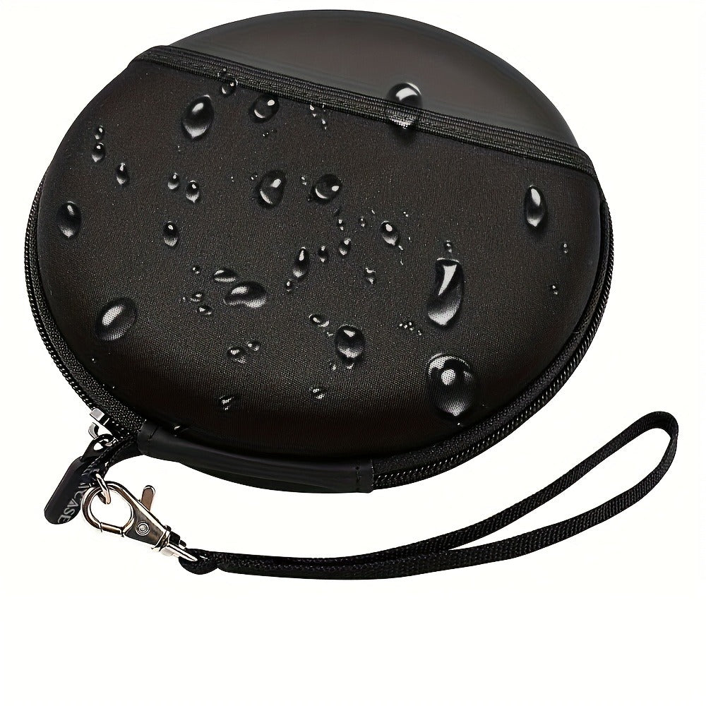 Round EVA Carrying Case for Portable CD Players with Zipper, Handle and Pictured 6.75-Inch Exterior Width