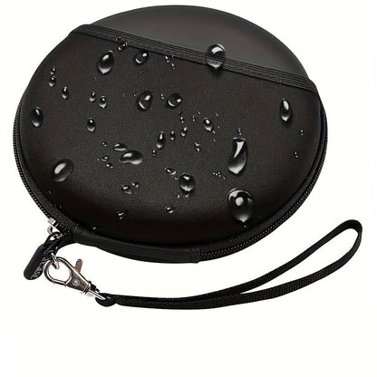 Round EVA Carrying Case for Portable CD Players with Zipper, Handle and Pictured 6.75-Inch Exterior Width