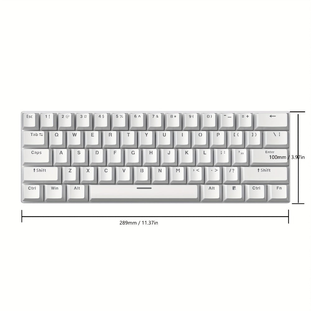 Blue Switch RGB Mechanical Keyboard 60% Layout – 61 Keys Ultra-Compact Wired Tenkeyless Design for PC, Laptop & Mac | Clicky Tactile Gaming & Typing Keyboard | Black & White Color Options
