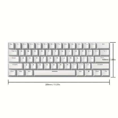 Blue Switch RGB Mechanical Keyboard 60% Layout – 61 Keys Ultra-Compact Wired Tenkeyless Design for PC, Laptop & Mac | Clicky Tactile Gaming & Typing Keyboard | Black & White Color Options
