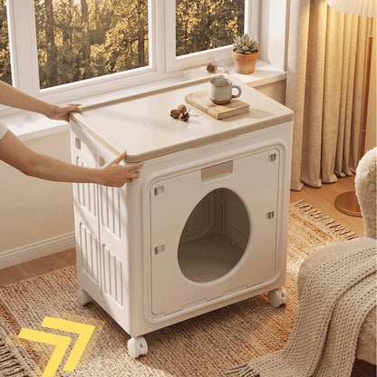 37-Gallon Foldable Storage Box with Rolling Casters, Top Access and Round Front Window in White or Red