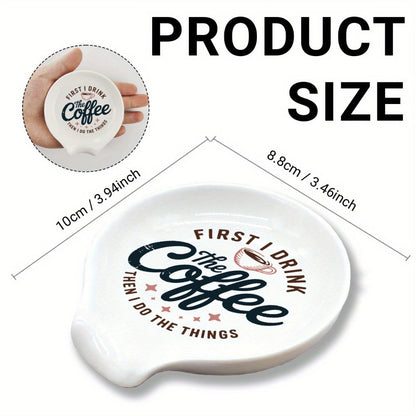 Ceramic Spoon Rest Funny Coffee Quote – "A Cup of No Return" Ceramic Utensil Holder for Coffee & Tea Spoons, Cute Spoon Holder for Kitchen Counter, Cafe Decor, Perfect Coffee Lover Gift