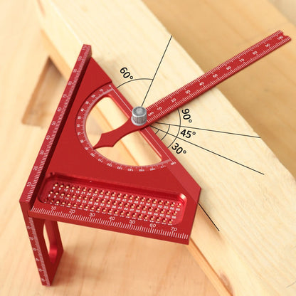 Adjustable 3D Carpentry Square Set 180° Rotating Aluminum Alloy Triangle Ruler T-Square for Entryways, Bedrooms and Living Spaces