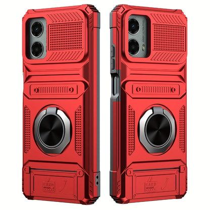 Wallet Moto G 5G 2025 2024 Case Card Holder 360° Ring Stand Dual Layer Shockproof Magnetic Car Mount Compatible Cover for Motorola Moto G 5G – Black Blue Red Rose Gold