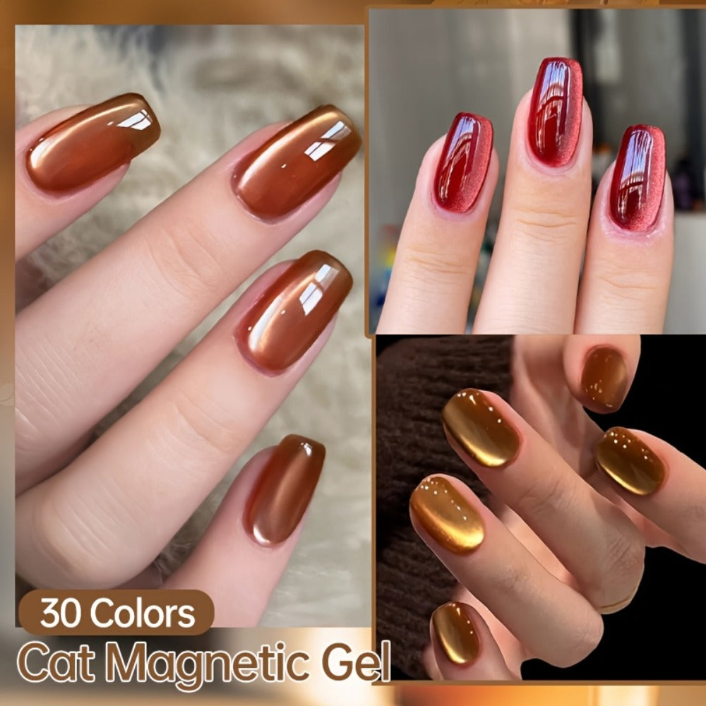 15ml CA14 Cat Eye Gel Polish in Plum Bordeaux with Magnetic Color Effect and UV/LED Lamp Curing Label