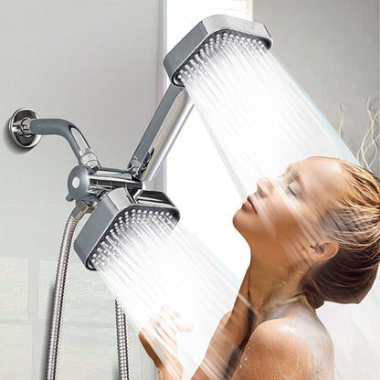 Dual Handheld Shower Kit with 4-Inch Spray Head, Long Hose, 3-Way Diverter and Silver or Black Finish