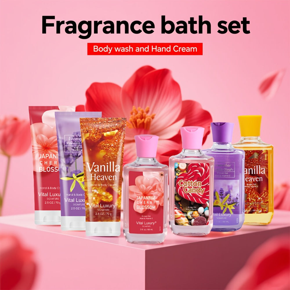 Two-Piece Body Wash and Hand Cream Gift Set with 88 ml Bottle, 70 g Tube and Five Scent Options