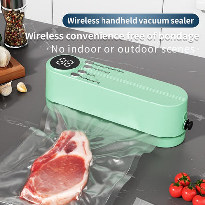 Vacuum Food Sealer Machine USB Rechargeable – Portable One-Touch Automatic Food Vacuum Sealer with Inflation Mode & Digital Display for Kitchen Freshness, Camping, Office & Home Use